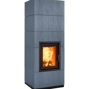 Medium - Soba pe lemne cu acumulare, din maiolica - 8,2 kW, model albastru MD 054