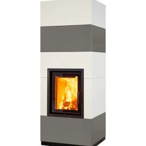 Medium - Soba pe lemne cu acumulare, din maiolica - 8,2 kW, model gri MD 031