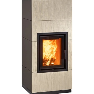 Mini - Soba pe lemne cu acumulare, din maiolica - 8,2 kW, model bej MN 005