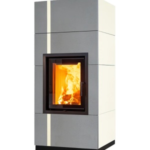 Mini - Soba pe lemne cu acumulare, din maiolica - 8,2 kW, model gri MN 026