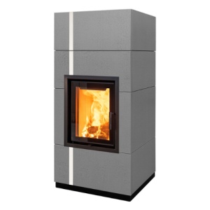 Mini - Soba pe lemne cu acumulare, din maiolica - 8,2 kW, model gri