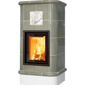 Quadra 4 Levels - Soba pe lemne cu acumulare, din maiolica - 8,2 kW, model gri QD 074