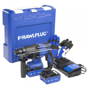 RawlPlug R-PRH18 - ciocan rotopercutor SDS-PLUS cu acumulator 18V, kit