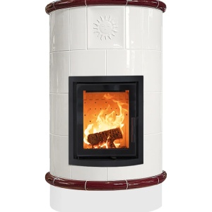 Rondo 4 Levels - Soba pe lemne cu acumulare, din maiolica - 8,2 kW, model rosu RN 027
