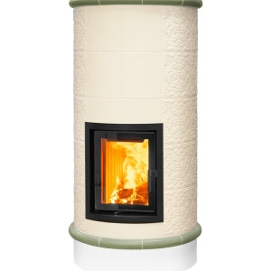 Rondo 5 Levels - Soba pe lemne cu acumulare, din maiolica - 8,2 kW, model verde RC 030
