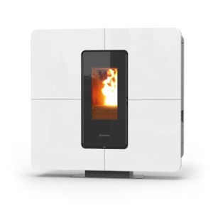 Soba pe peleti SlimQuadro Idra Maxi Thermorossi 21,9 kW alb