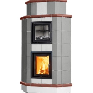 Souffle - Soba pe lemne cu acumulare si cuptor, din maiolica - 8,6 kW SF 004