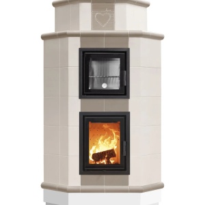 Souffle - Soba pe lemne cu acumulare si cuptor, din maiolica - 8,6 kW SF 015
