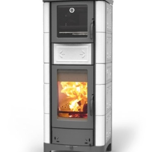 Termosemineu pe lemne Thermorossi ARDHEA-F EVO 5 Maiolica 16,4 kW alb