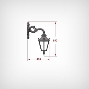 corp iluminat fonta mic cu dulie E27 dimensiuni