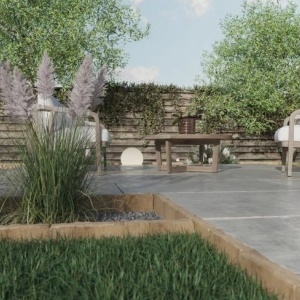 Bordura decorativa tip lemn pentru delimitare gradina, alei si straturi flori, 240x270x45 mm