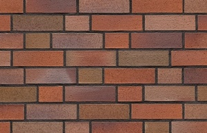 caramida aparenta nuantata natural cu accente albastre format NF exterior