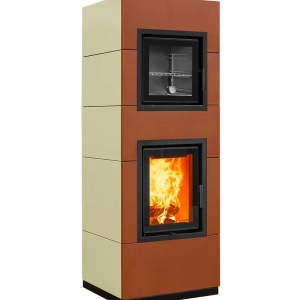 Cook - Soba pe lemne cu acumulare si cuptor, din maiolica - 8,6 kW CK 014