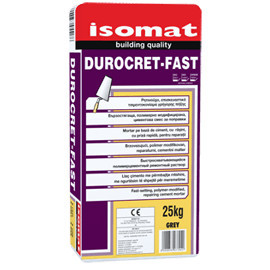 Isomat DUROCRET-FAST - mortar pe baza de ciment cu rasini, cu priza rapida, special pentru reparatii, gri, 25 kg