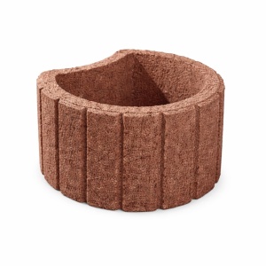 Jardiniera beton Rondo Flor 30x30x20 cm, rosu, pentru flori si amenajari gradina