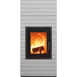 Mini - Soba pe lemne cu acumulare, din maiolica - 8,2 kW, model gri MN 042