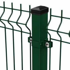 Panou gard 3D zincat 1,33 x 2,50 m, fir 4 mm, 46 bare verticale, verde