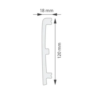 Plinta decorativa Manavi din polimer rigid S37 - 12x1.8x200 cm dimensiuni