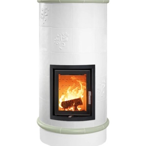 Rondo 5 Levels - Soba pe lemne cu acumulare, din maiolica - 8,2 kW, model verde RC 008