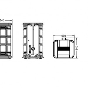 Soba pe peleti Thermorossi Saint Moritz Natural Air Evo 11,4 kW dimensiuni