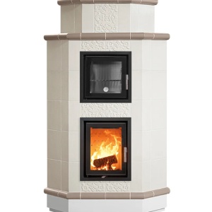 Souffle - Soba pe lemne cu acumulare si cuptor, din maiolica - 8,6 kW SF 001