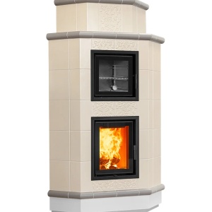 Souffle - Soba pe lemne cu acumulare si cuptor, din maiolica - 8,6 kW SF 012