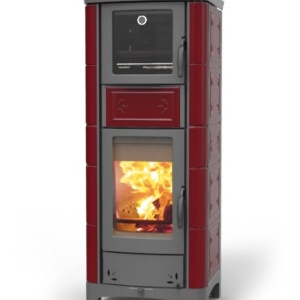 Termosemineu pe lemne Thermorossi ARDHEA-F EVO 5 Maiolica 16,4 kW bordeaux