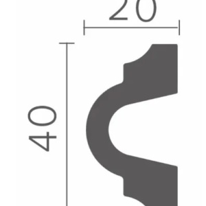 Brau decorativ din polimer rigid B16 - 4x2x200 cm dimensiuni