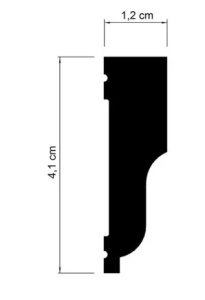 Brau decorativ Manavi din polimer rigid B28 - 4.1x1.2x200 cm dimensiuni