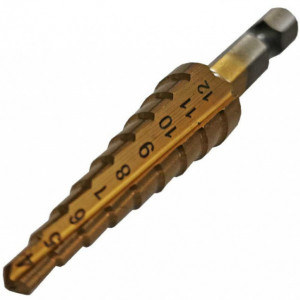 Burghiu metal HSS titanat in trepte