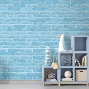coltar caramida aparenta albastru pentru interior