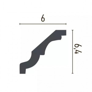 Cornisa decorativa Manavi P809 din poliuretan 6.4x6x200 cm