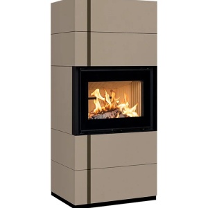 Front - Soba pe lemne cu acumulare, din maiolica - 8,5 kW FR 001