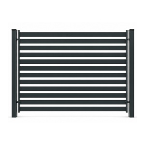 Gard DELUXE zincat 1,40 x 2 m, lamele orizontale, antracit