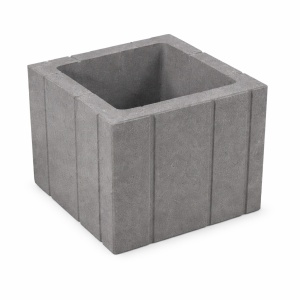 Jardiniera beton Cubo 30x30x30 cm, gri, pentru flori si amenajari gradina