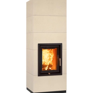 Medium - Soba pe lemne cu acumulare, din maiolica - 8,2 kW, model bej MD 009