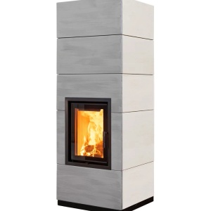Medium - Soba pe lemne cu acumulare, din maiolica - 8,2 kW, model gri MD 049