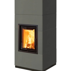 Mini - Soba pe lemne cu acumulare, din maiolica - 8,2 kW, model gri 034