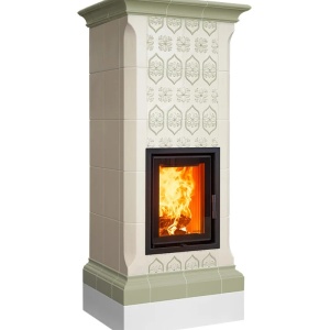Nobile 5 Levels - Soba pe lemne cu acumulare, din maiolica - 8,2 kW, model verde NC 021