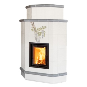 Olimpia 5 Levels - Soba pe lemne cu acumulare, din maiolica - 8,2 kW, model gri