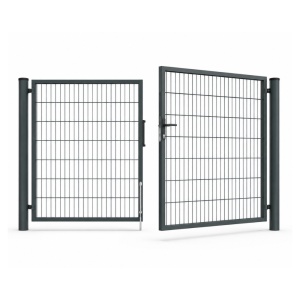 Poarta dubla DUOS zincata 2 x 5 m, panou 2D 5/4/5 mm, antracit