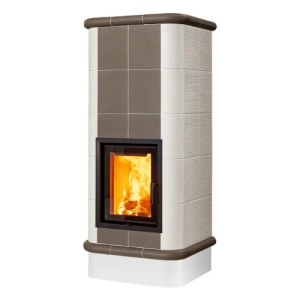 Quadra 5 Levels - Soba pe lemne cu acumulare, din maiolica - 8,2 kW, model gri