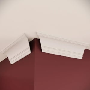 Set colt exterior predebitat 45° pentru cornisa C18 Manavi, 2 bucati