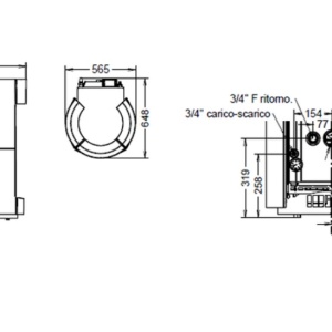 Soba pe peleti Chic Idra 14 Thermorossi 13,7 kW dimensiuni