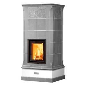 Vega - Soba pe lemne cu acumulare, din maiolica - 8,3 kW, model gri