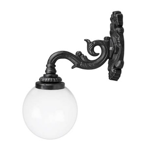 Aplica suspendata din fonta cu glob alb 20 cm, 59 cm inaltime