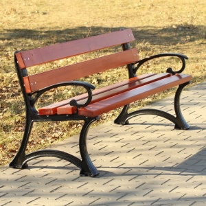 Banca parc Krakow din lemn si fonta