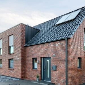 placaj decorativ Newcastle rosu caramiziu multicolor pentru fatada casa