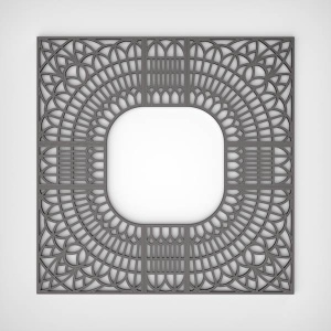 Gratar din fonta pentru protectie arbori, 240x240 cm, cu decupaj 110 cm