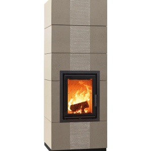Medium - Soba pe lemne cu acumulare, din maiolica - 8,2 kW, model bej MD 045